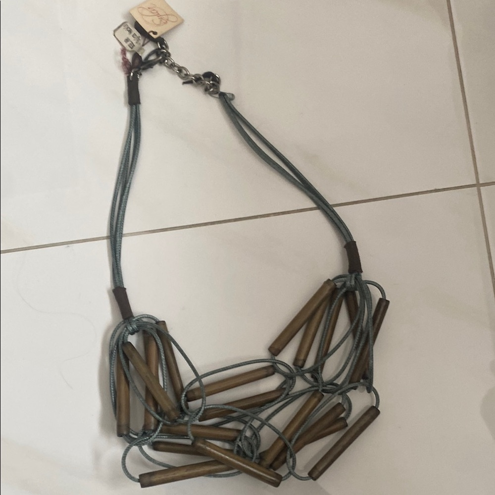Unique Rope and Wood Necklace